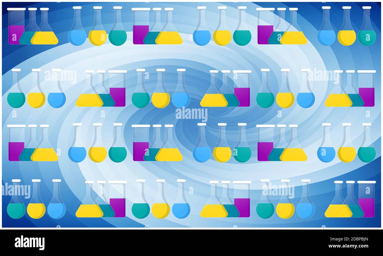 digital textile design of test tube art on abstract backgrounds Stock