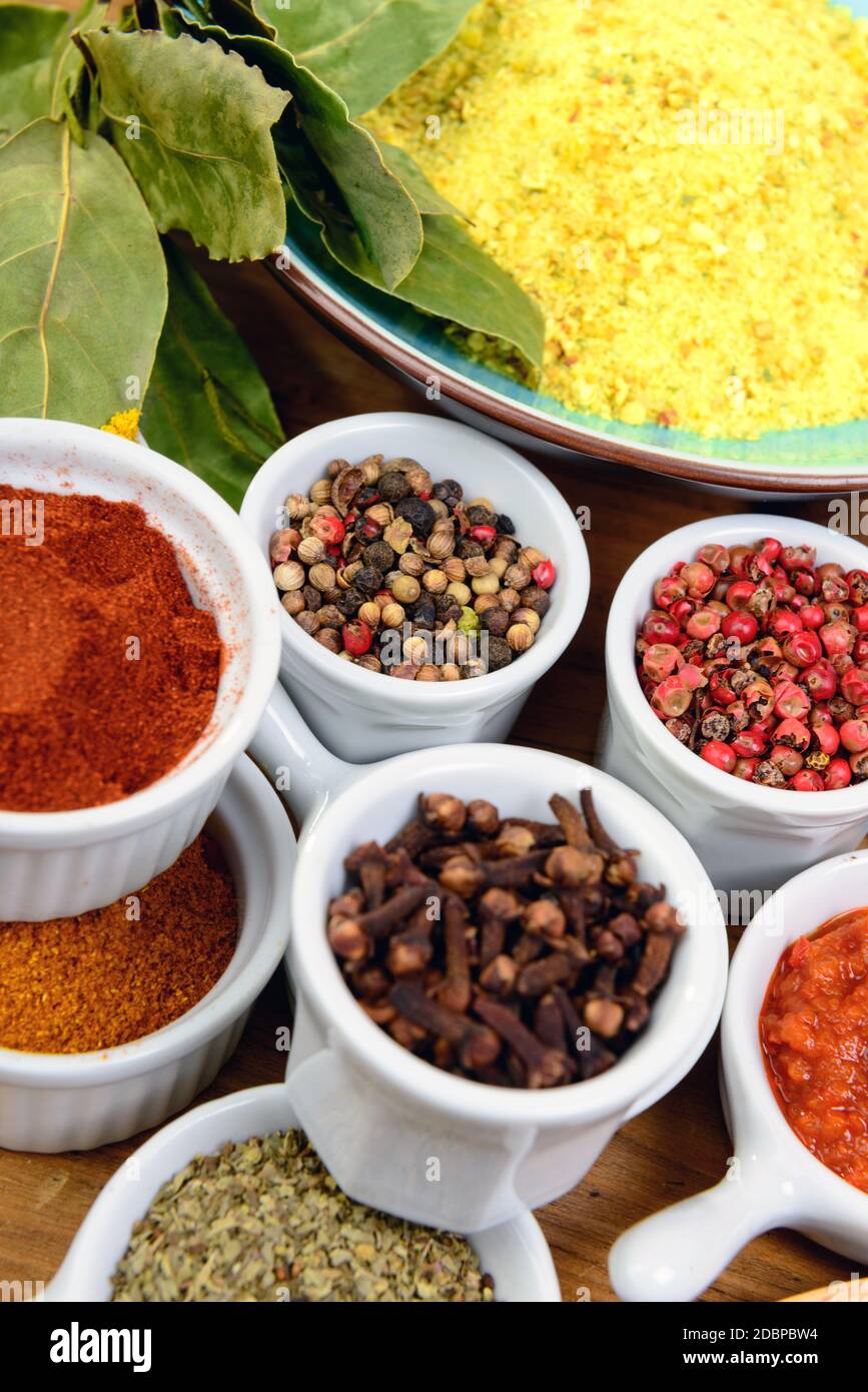 assortment of Indian spices Stock Photo