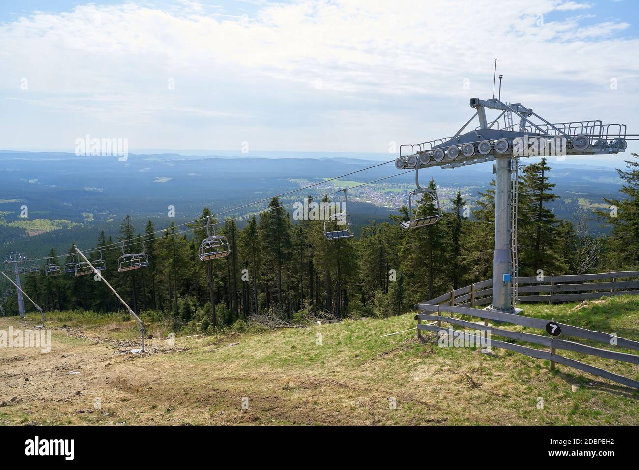 Chairlift on the Wurmberg near Braunlage in the Harz National Park Stock Photo