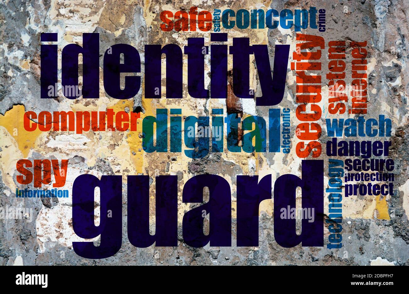 Web crime word cloud grunge concept Stock Photo