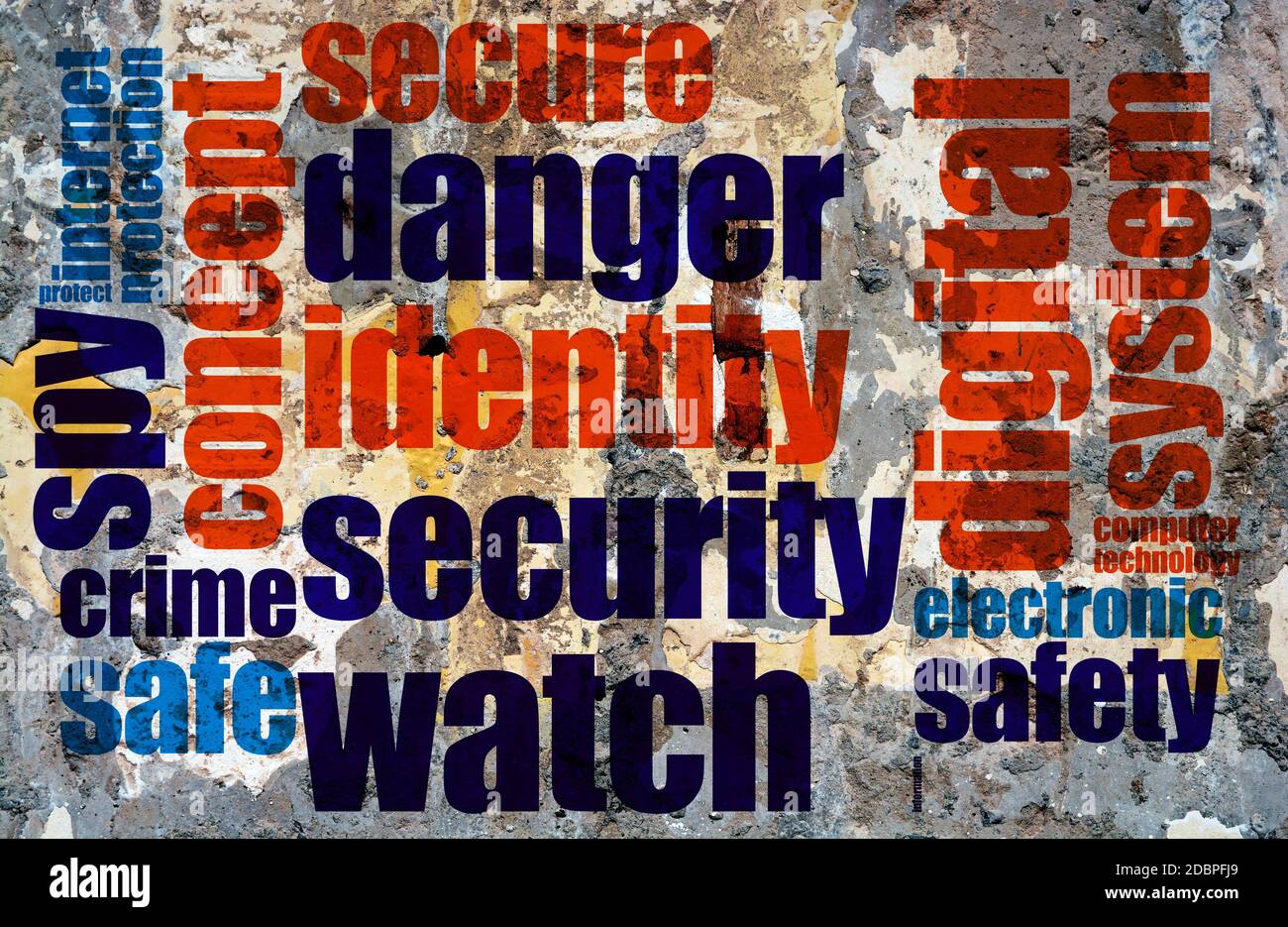 Web crime word cloud grunge concept Stock Photo
