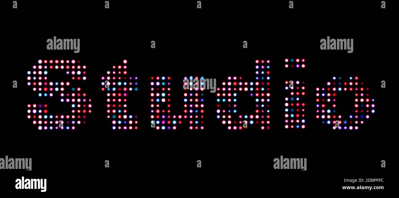 Studio colorful led text Stock Photo - Alamy