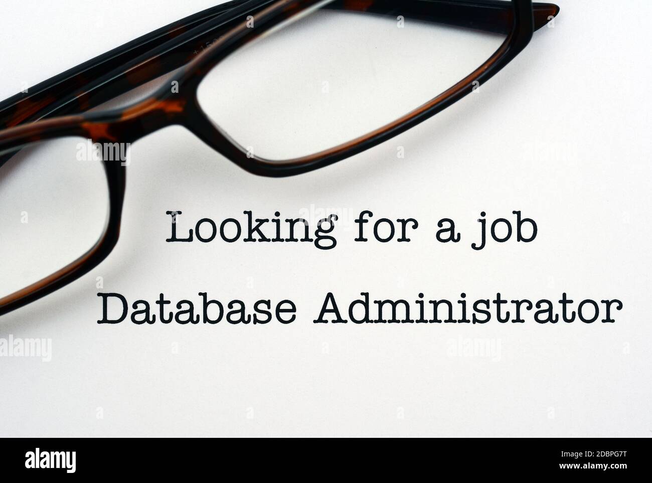 Looking for a job Database administrator Stock Photo