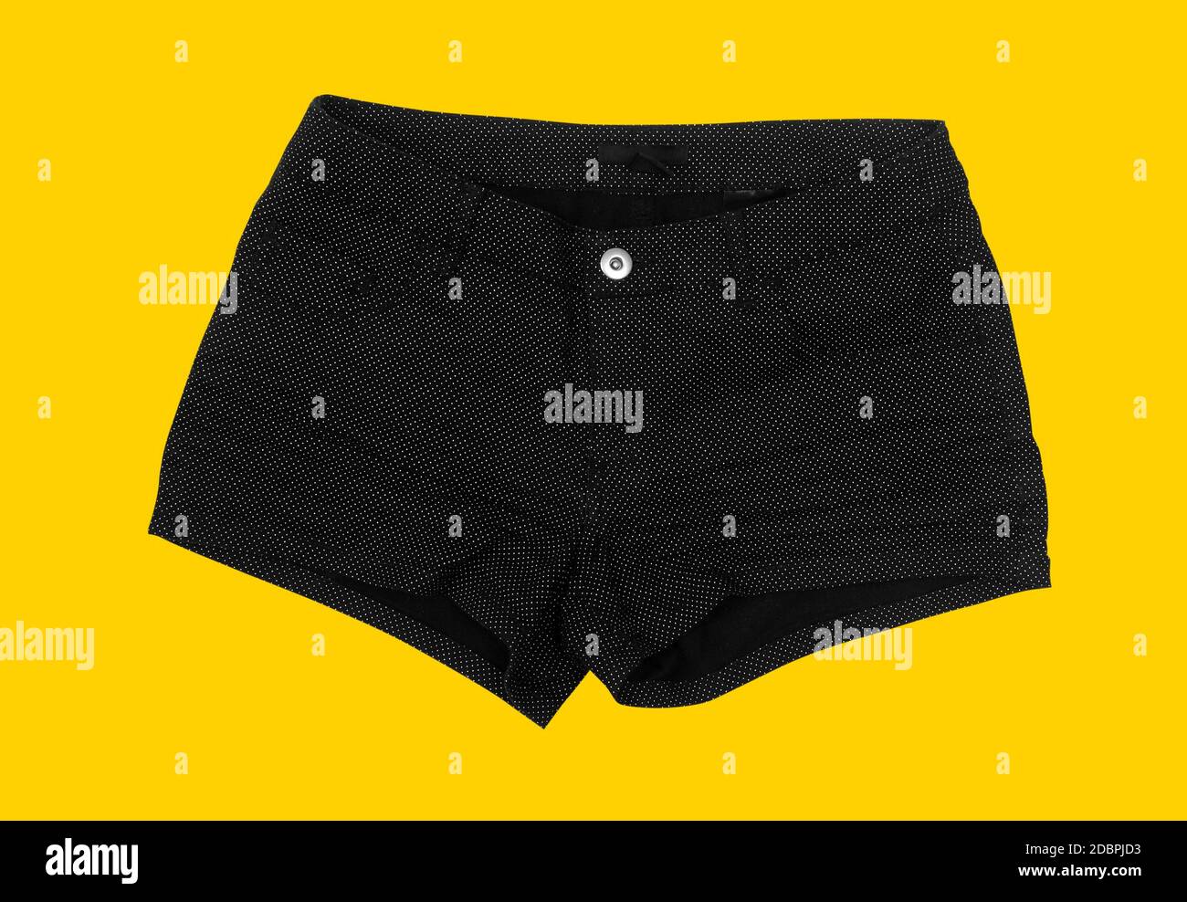 Short black denim shorts hi-res stock photography and images - Alamy