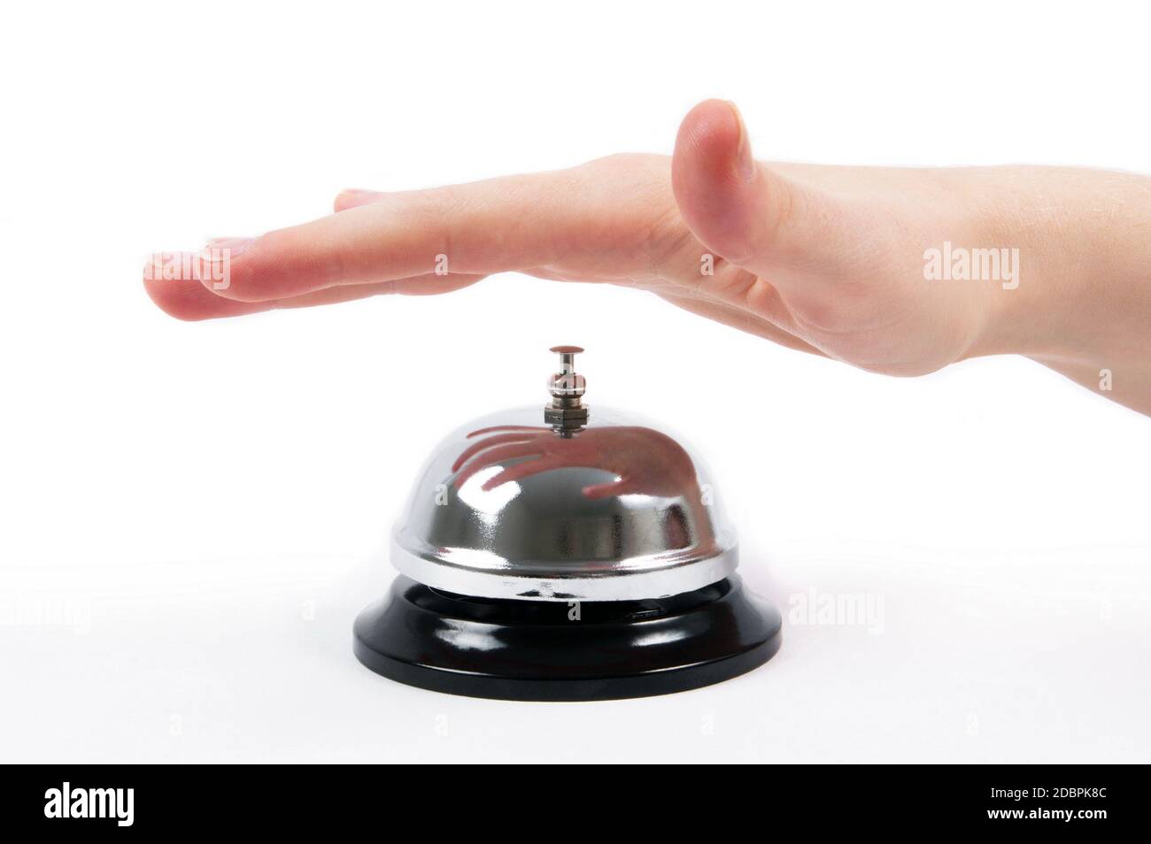 Ringing the bell on white Stock Photo - Alamy