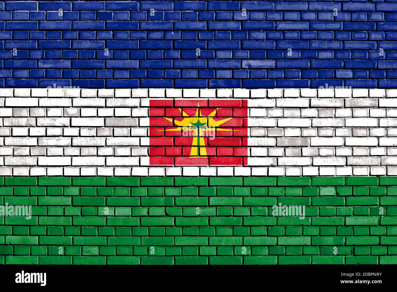 flag of Barinas State painted on brick wall Stock Photo