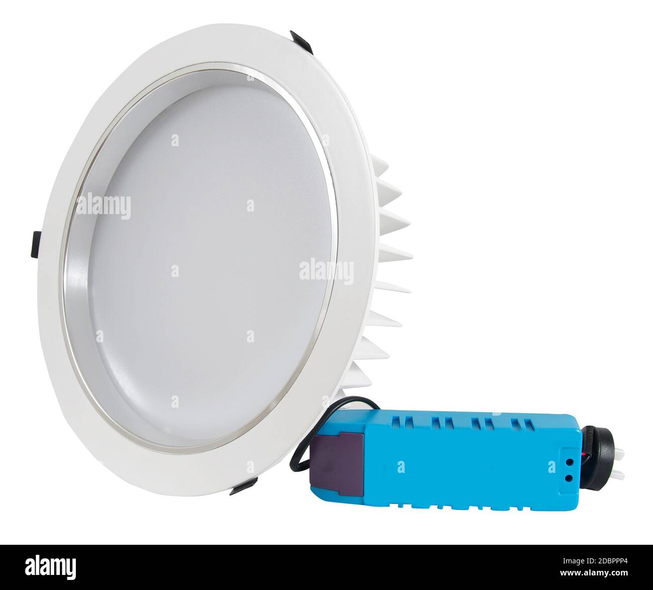 Economical light lamp isolated on white Stock Photo