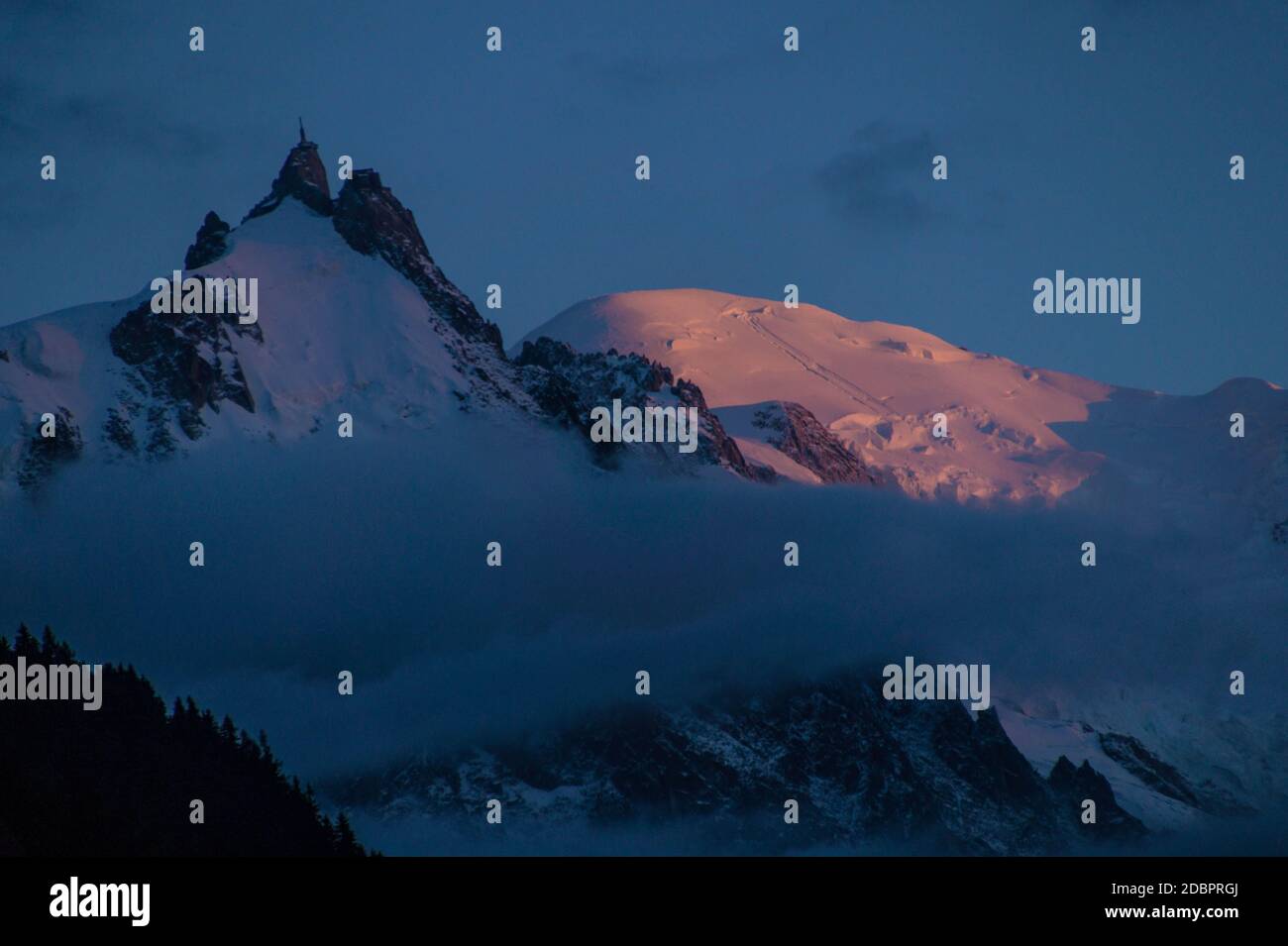 sunset on the Mont Blanc massif Stock Photo - Alamy