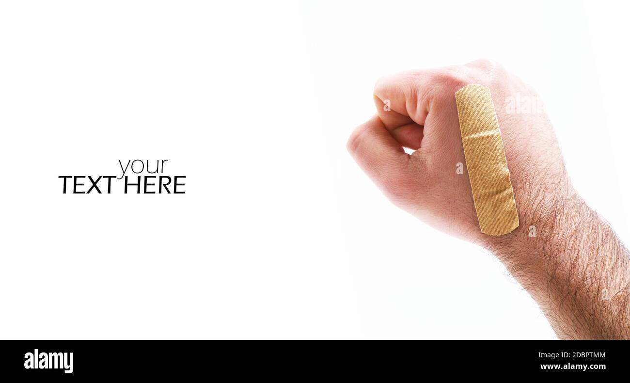 Hand with the medical strip and copy space Stock Photo Alamy