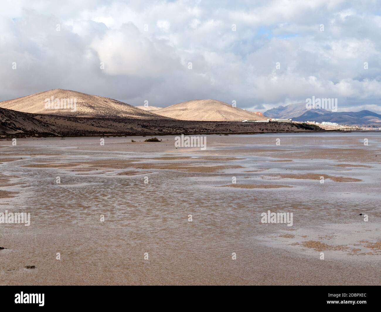 The famous lagoon in Risco El Paso at Playas de Sotavento, Fuerteventura Stock Photo