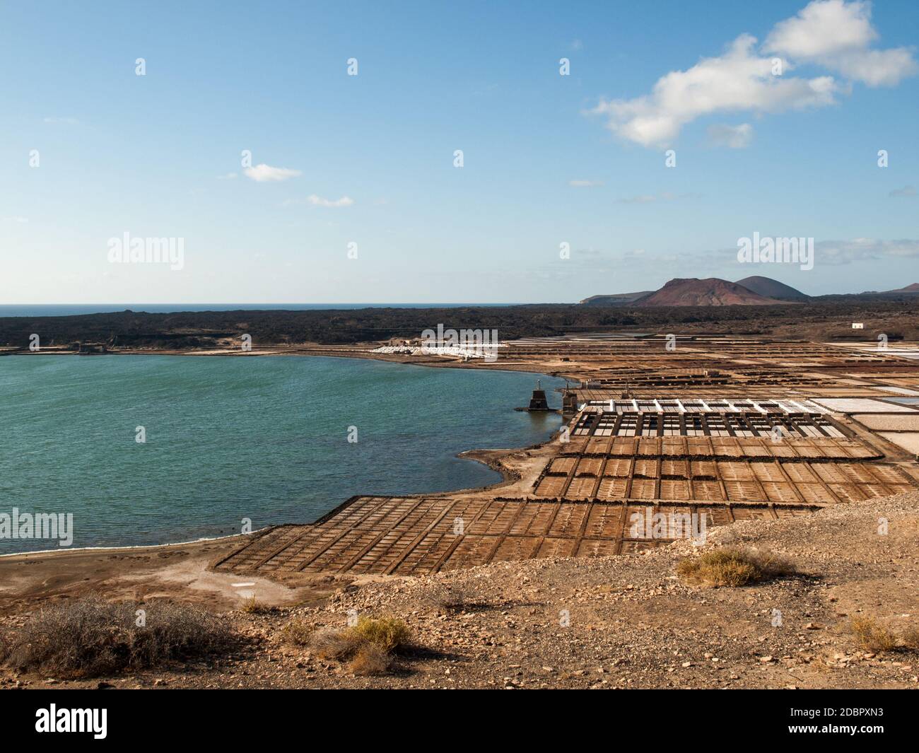 Salt works of Janubio, Lanzarote, Canary Islands Stock Photo
