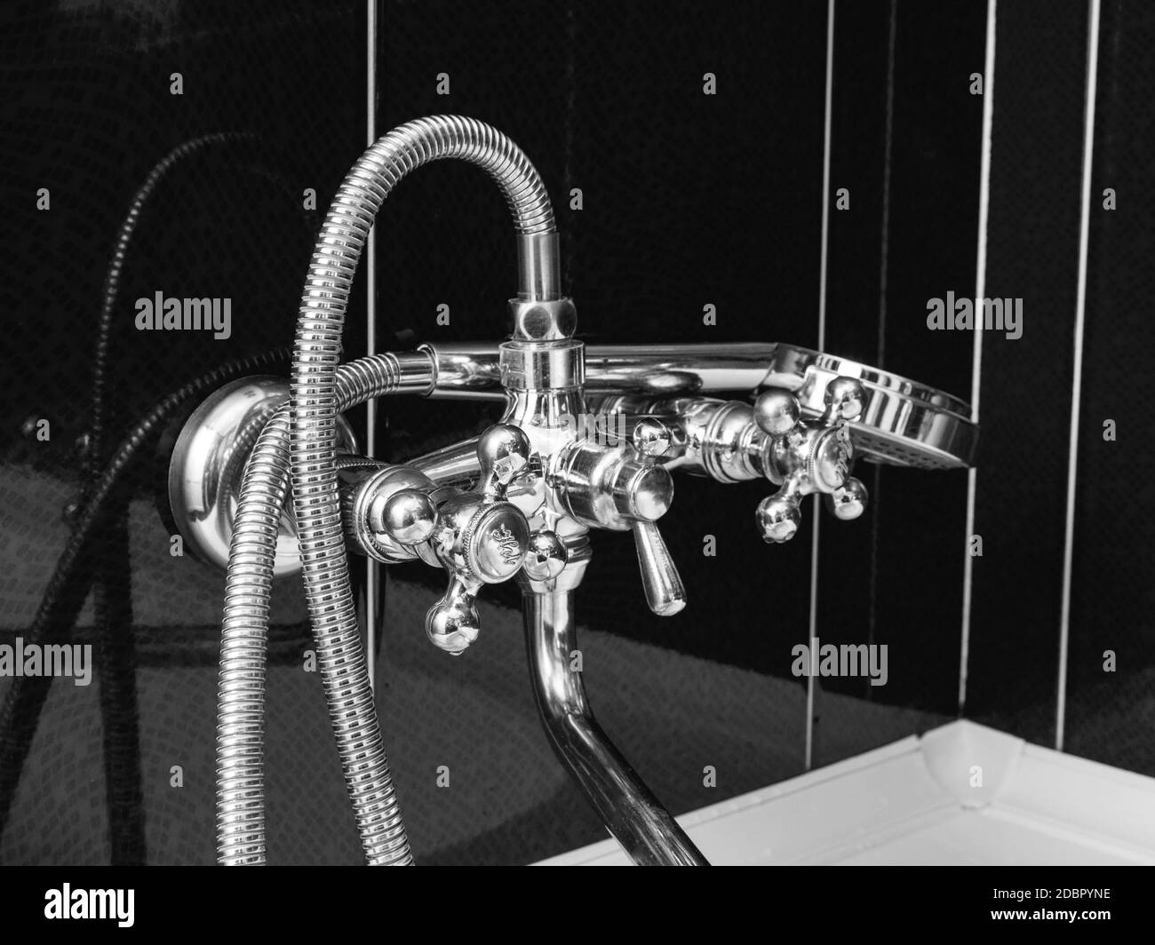 Tap closeup in modern bathroom Stock Photo Alamy