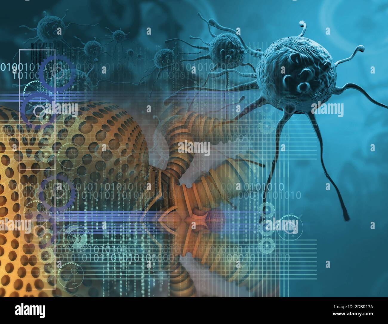3d rendering - cancer cell in the future Stock Photo - Alamy
