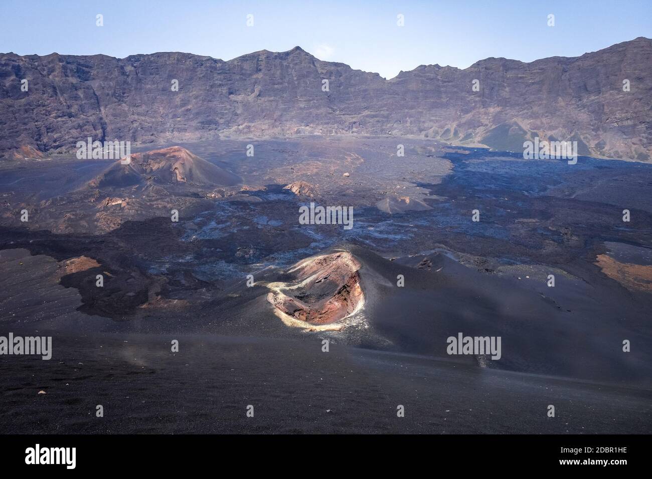 Cha das Caldeiras view from Pico do Fogo in Cape Verde, Africa Stock ...