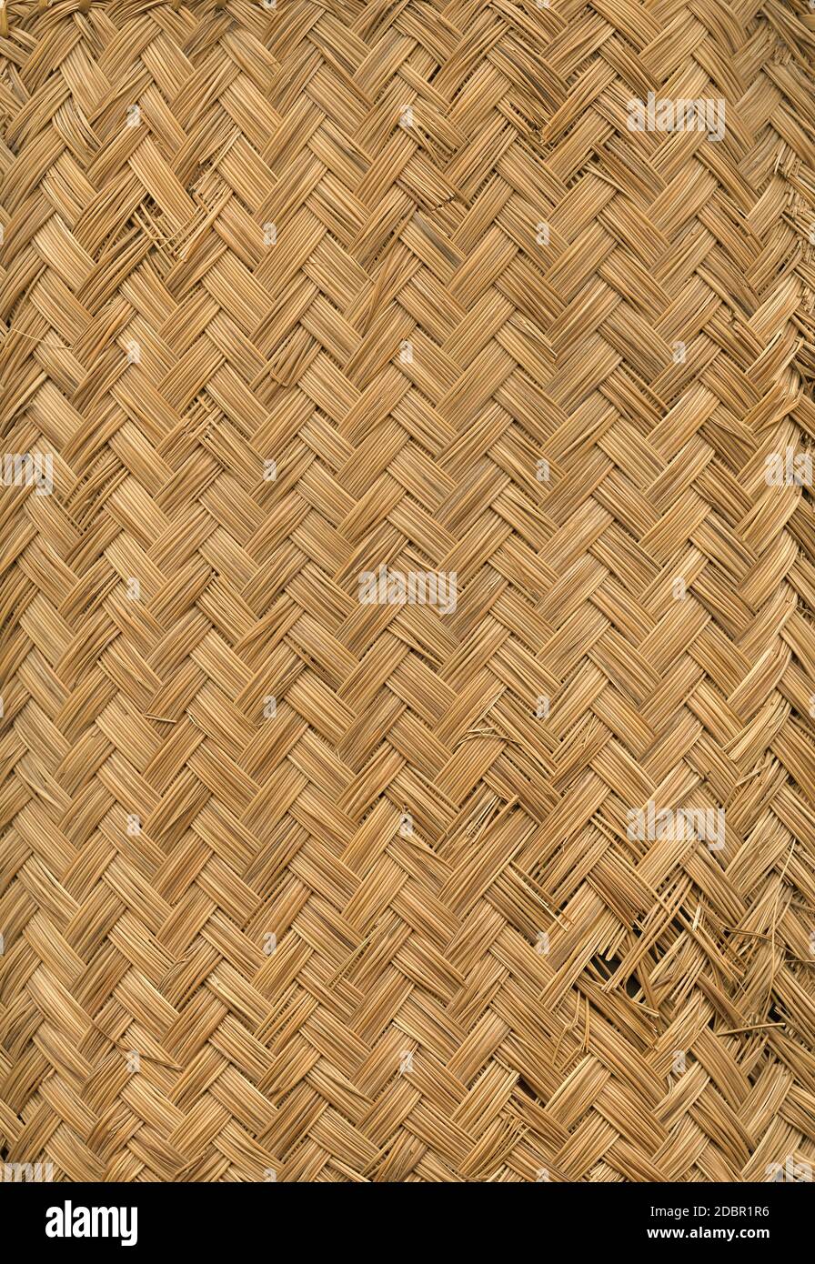 Woven light bamboo mat texture background Stock Photo - Alamy