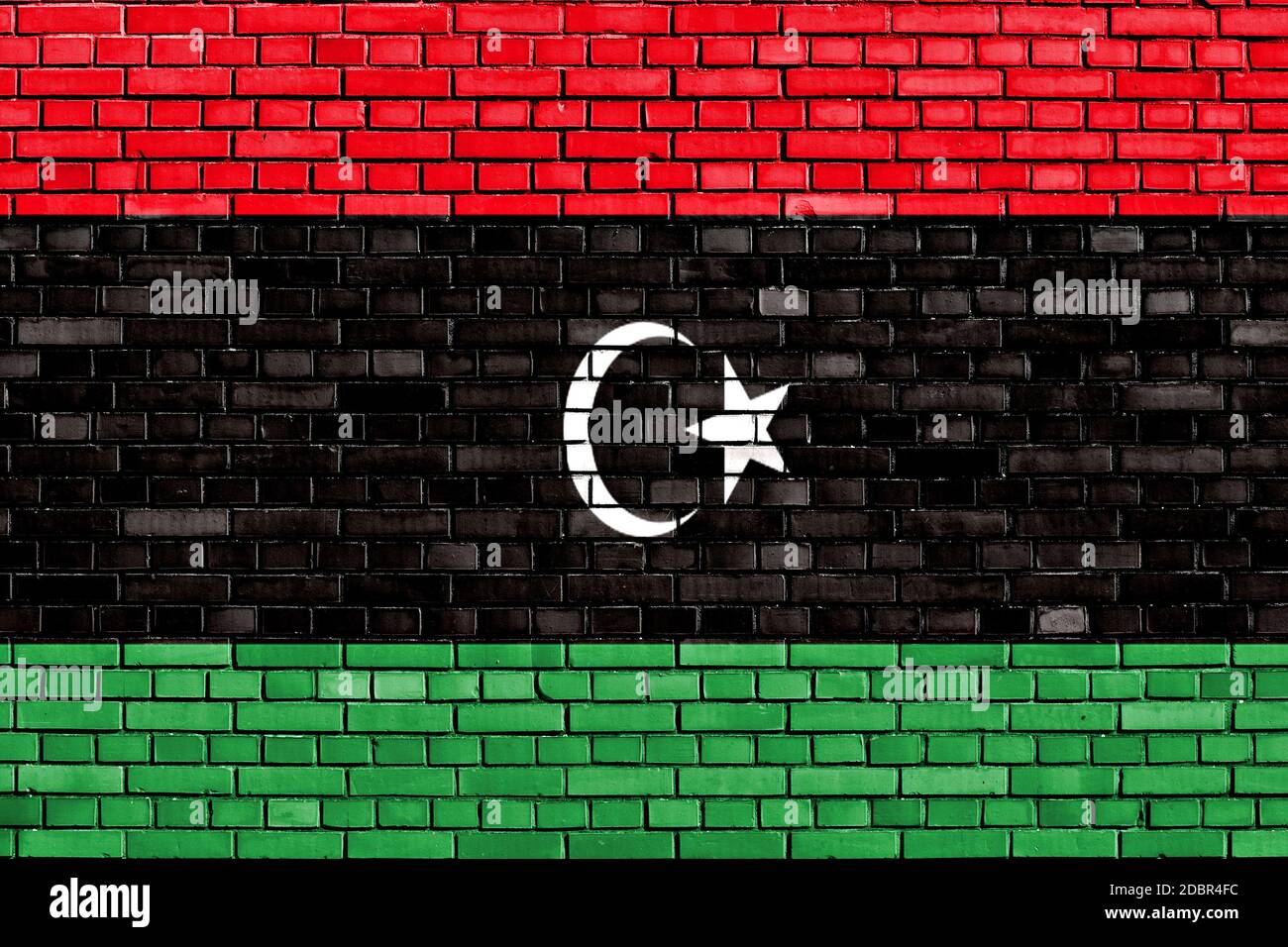 flag of Libya painted on brick wall Stock Photo - Alamy