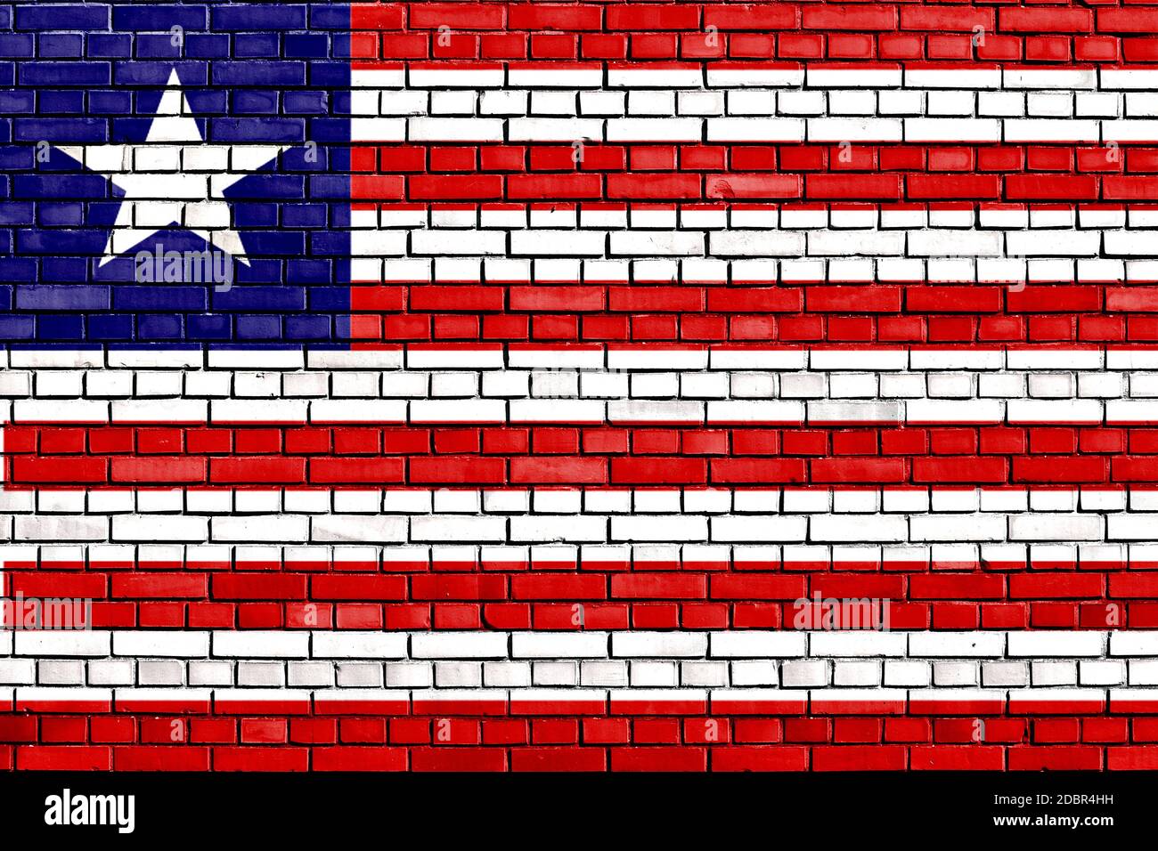 flag of Liberia painted on brick wall Stock Photo - Alamy