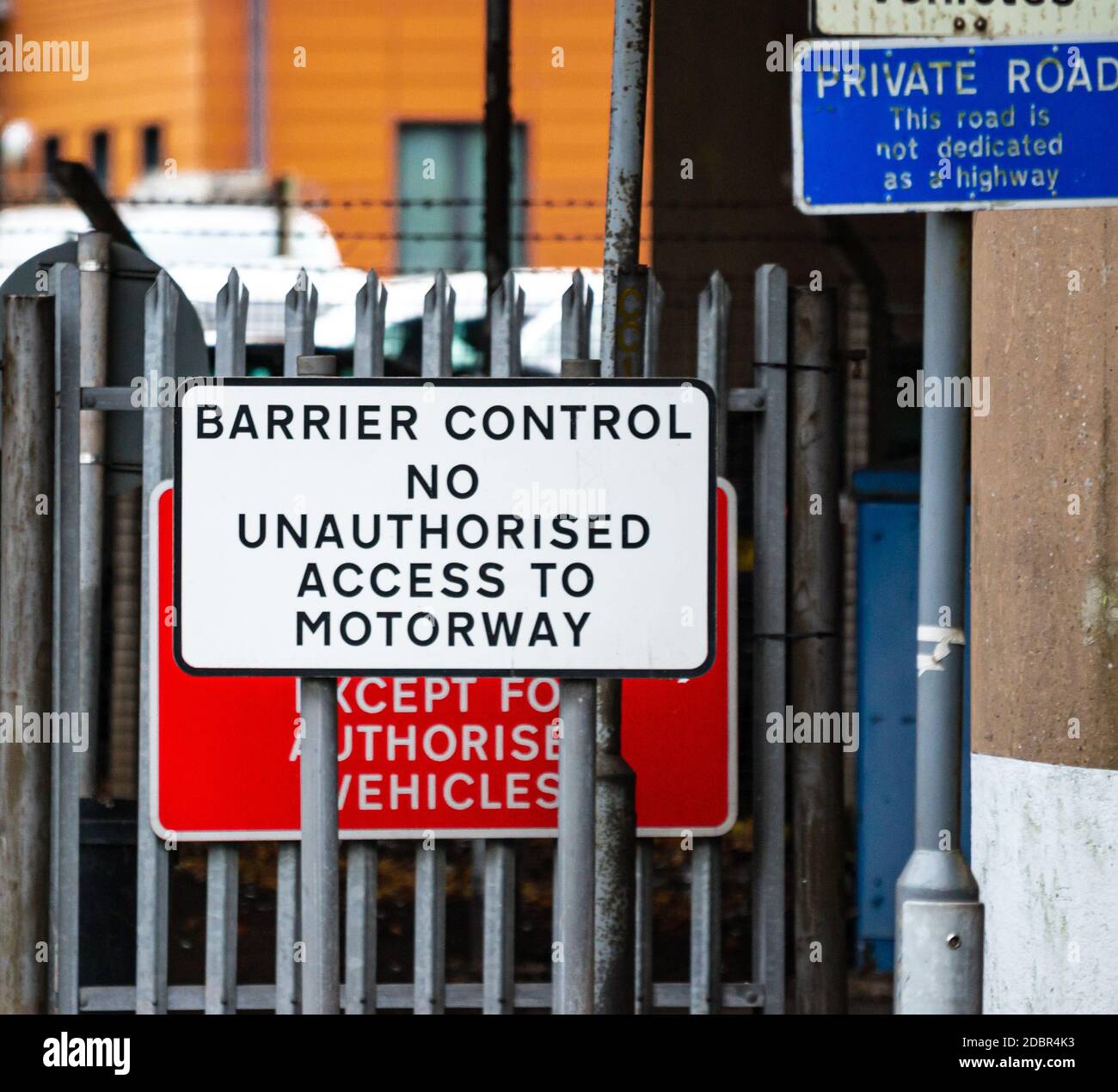 Barrier Control No Unauthorised Access To Motorway Stock Photo