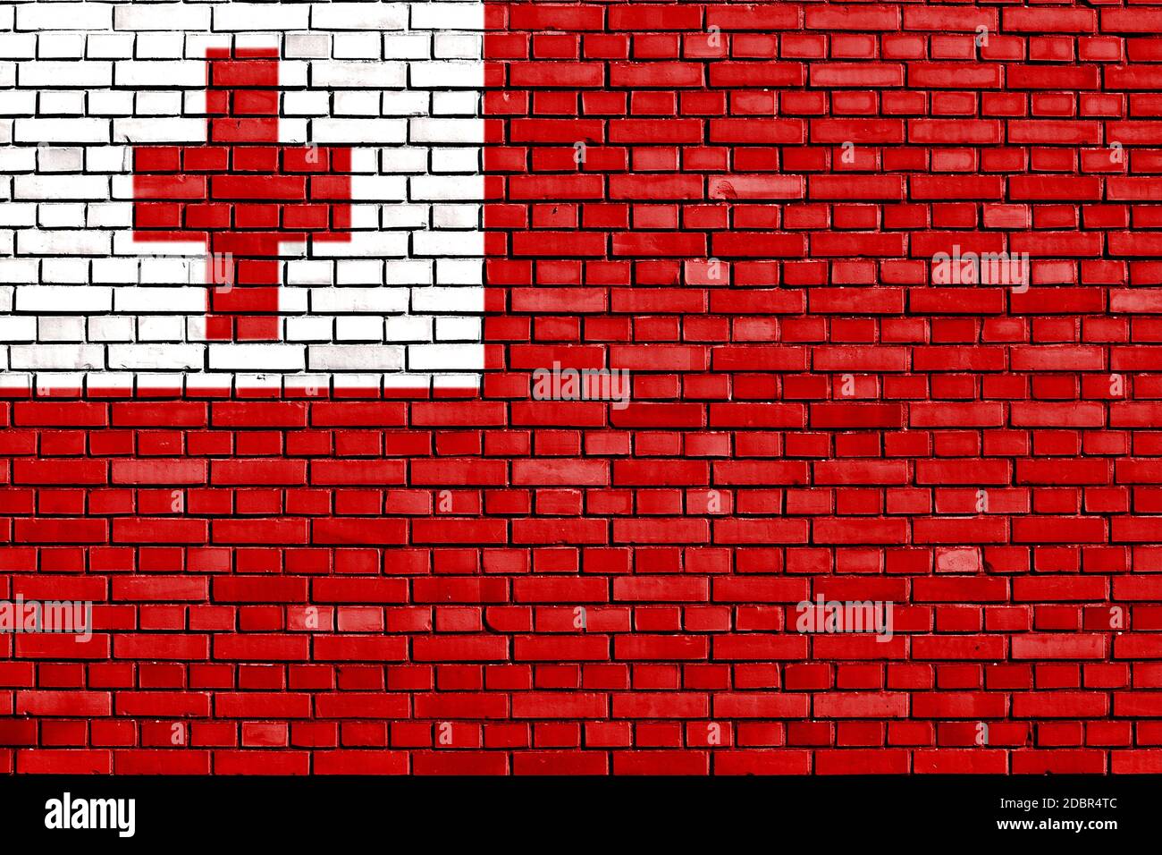 flag of Tonga painted on brick wall Stock Photo - Alamy