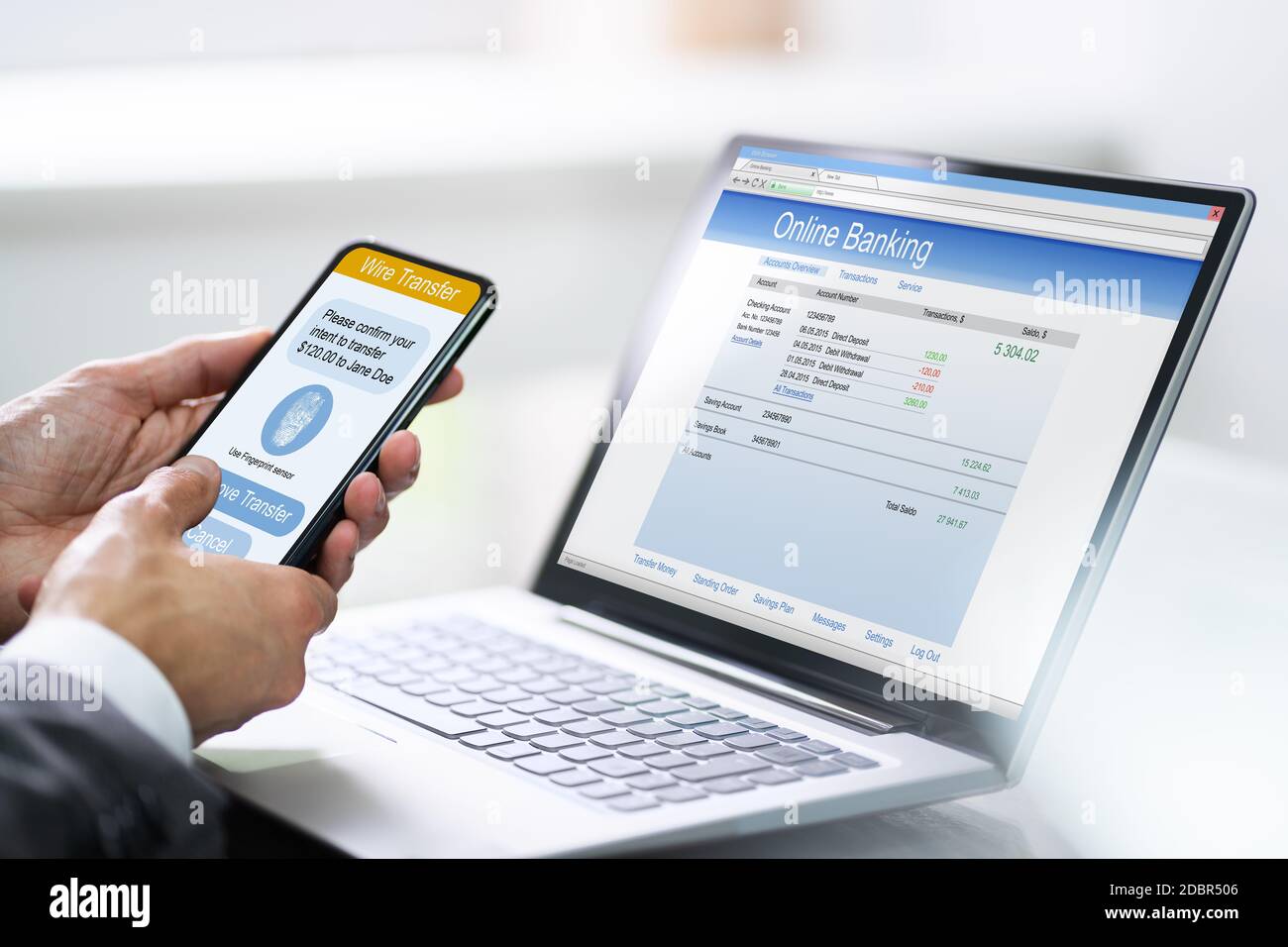 Online Banking Mobile Ecommerce 2 Factor Authentication App Stock Photo ...