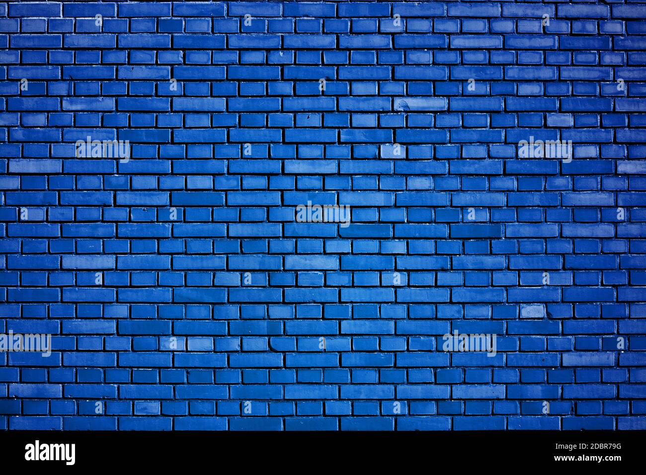 dazzling blue brick wall background Stock Photo