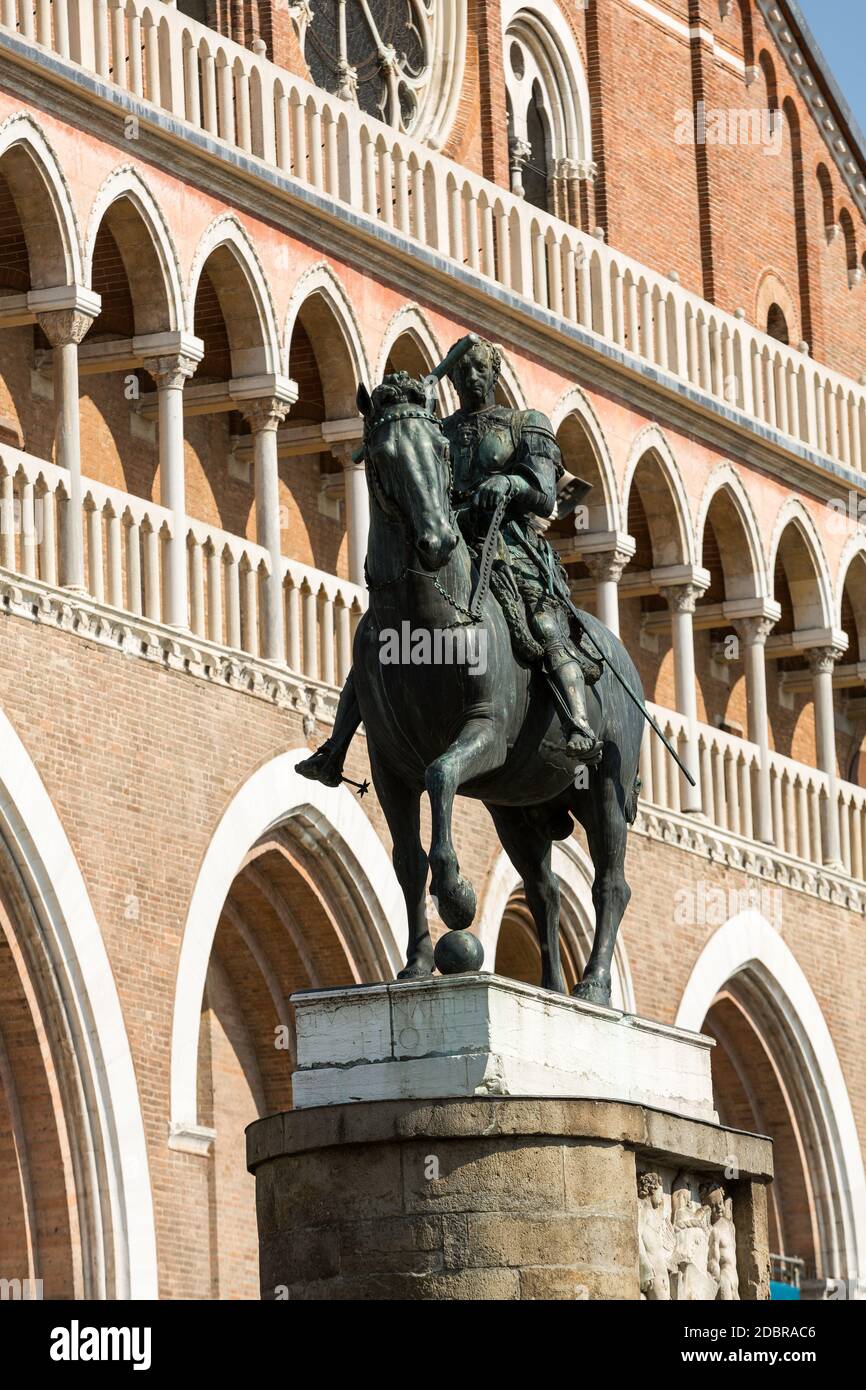 Equestrian statue of Gattamelata in Padua, Italy Stock Photo