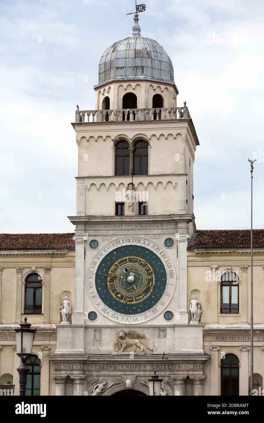 Clock tower building of medieval origins overlooking Piazza dei Signori