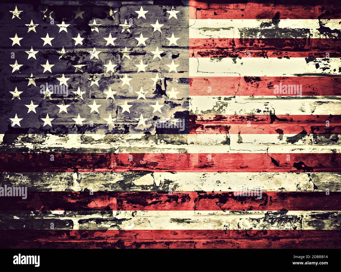 flag of USA painted on brick wall Stock Photo - Alamy