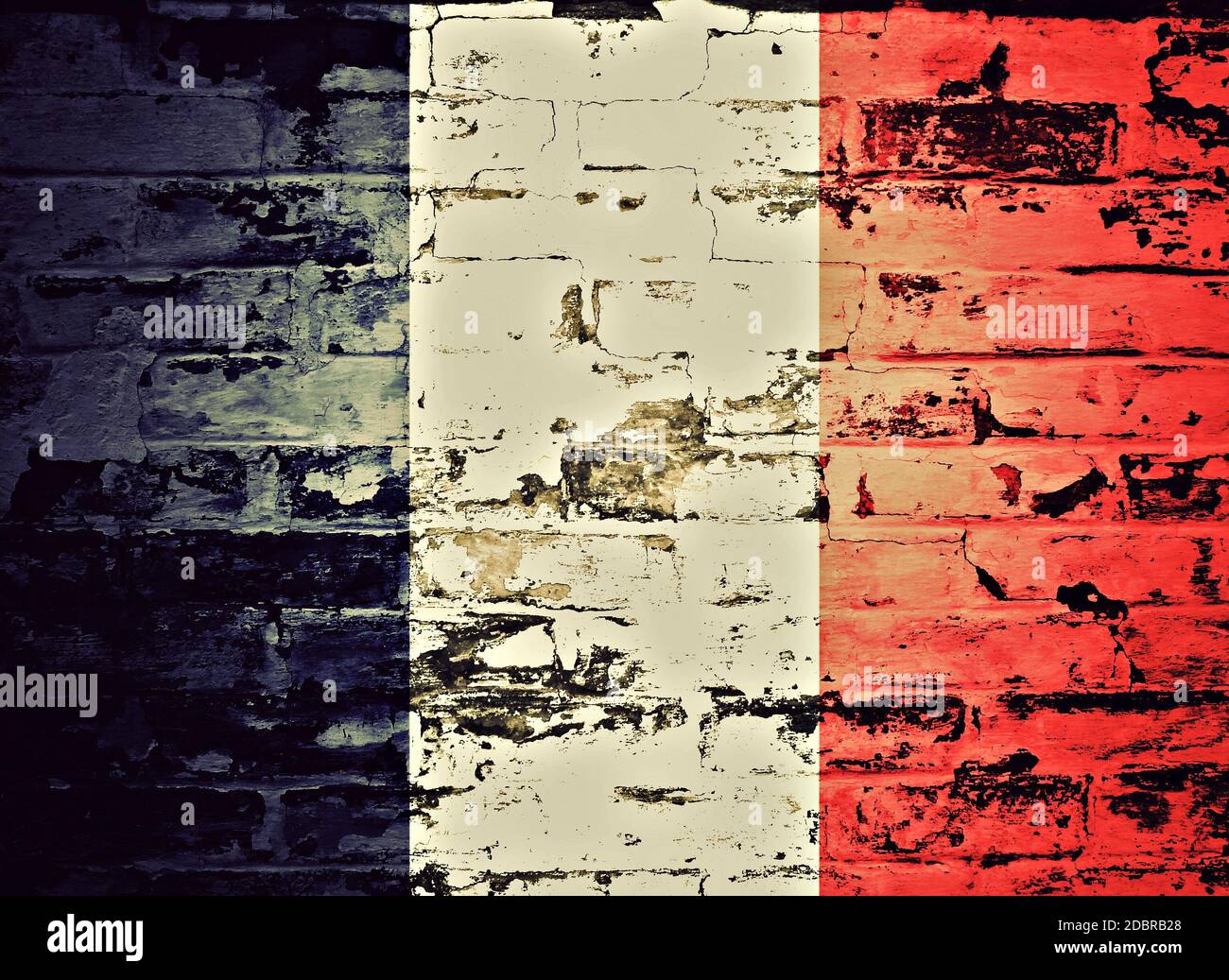 flag of France painted on brick wall Stock Photo - Alamy