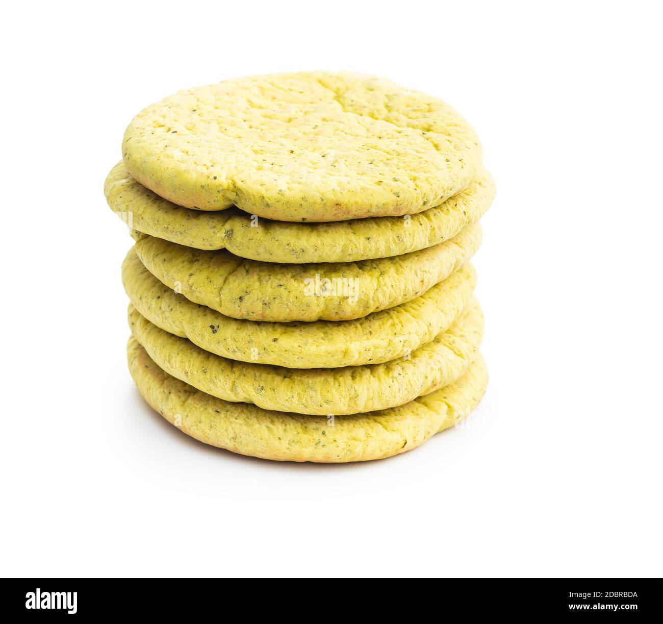 Indian pita bread isolated on white background. Stock Photo