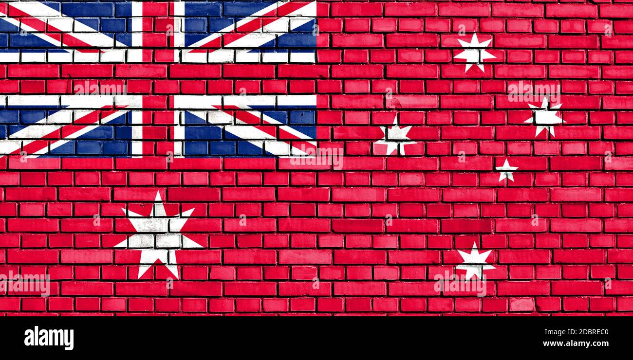 Civil flag of Australia painted on brick wall Stock Photo - Alamy