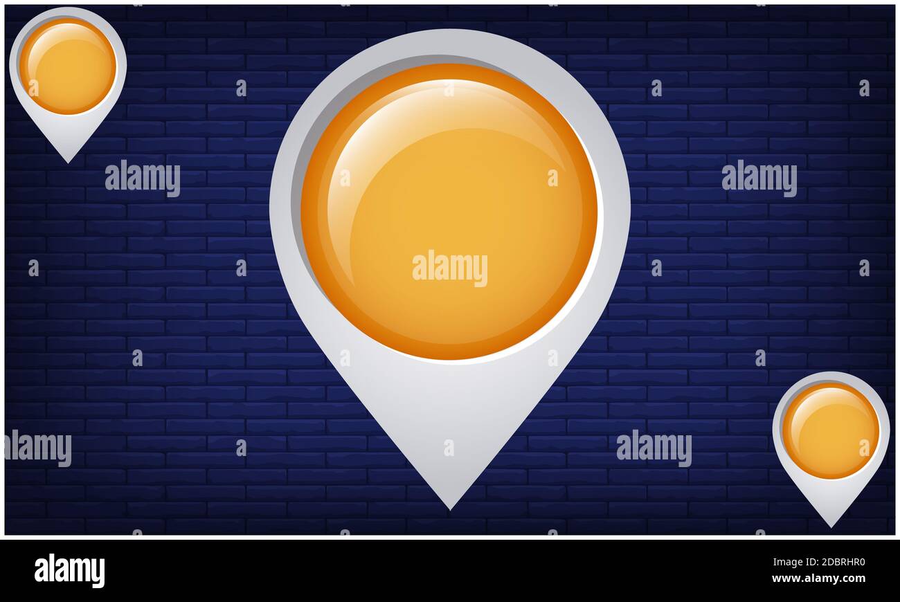 Location tags on abstract brick background Stock Photo Alamy