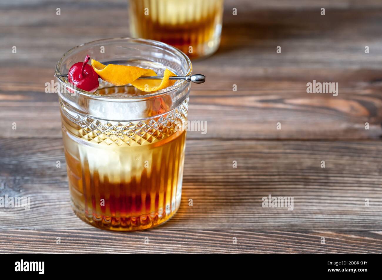 Two glasses of old fashioned cocktail Stock Photo Alamy
