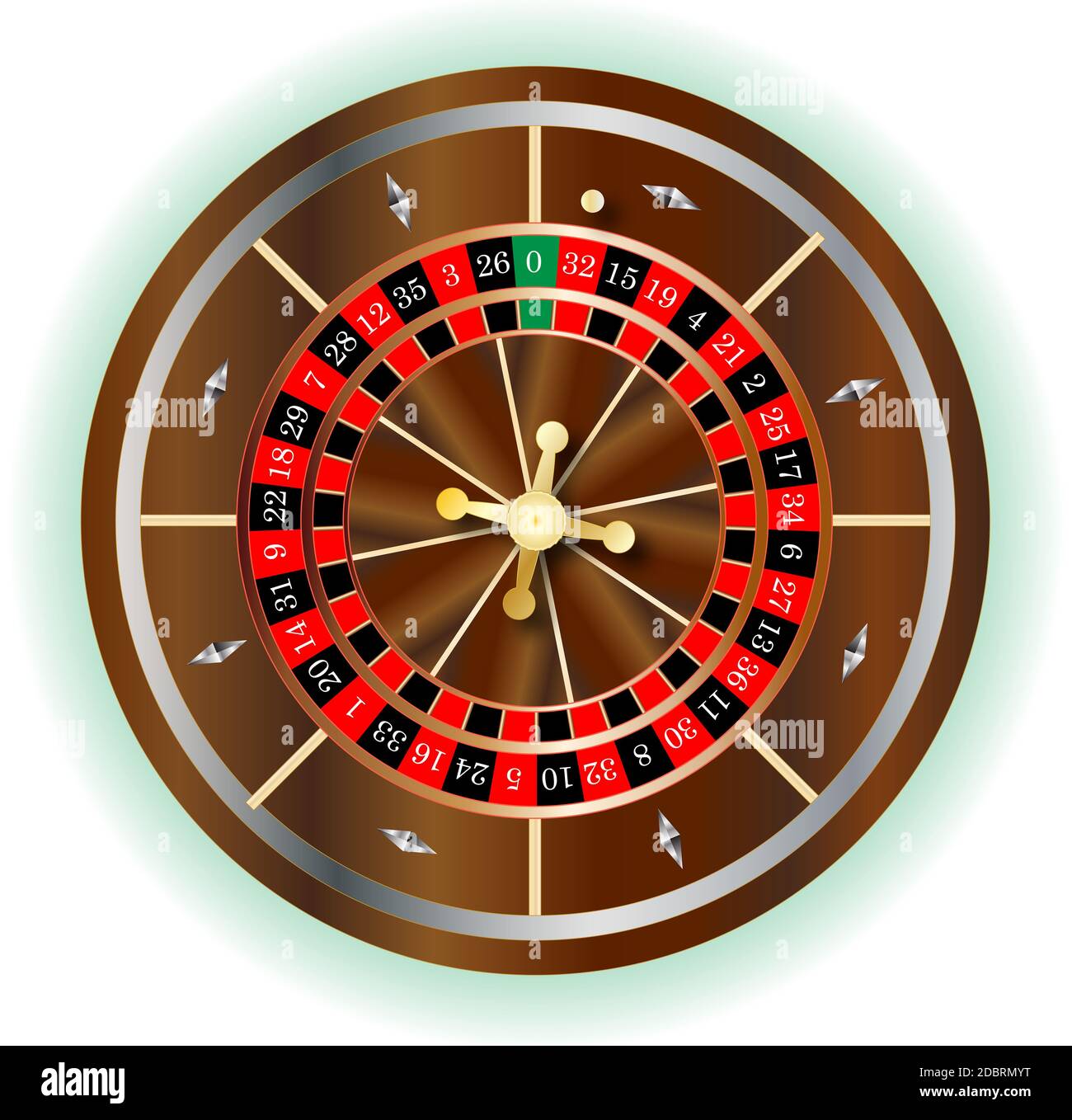 A typical European roulette wheel without the 00 section Stock Photo - Alamy