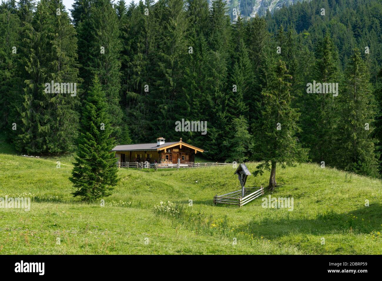 Hiking in the Bavarian Prealps Stock Photo Alamy