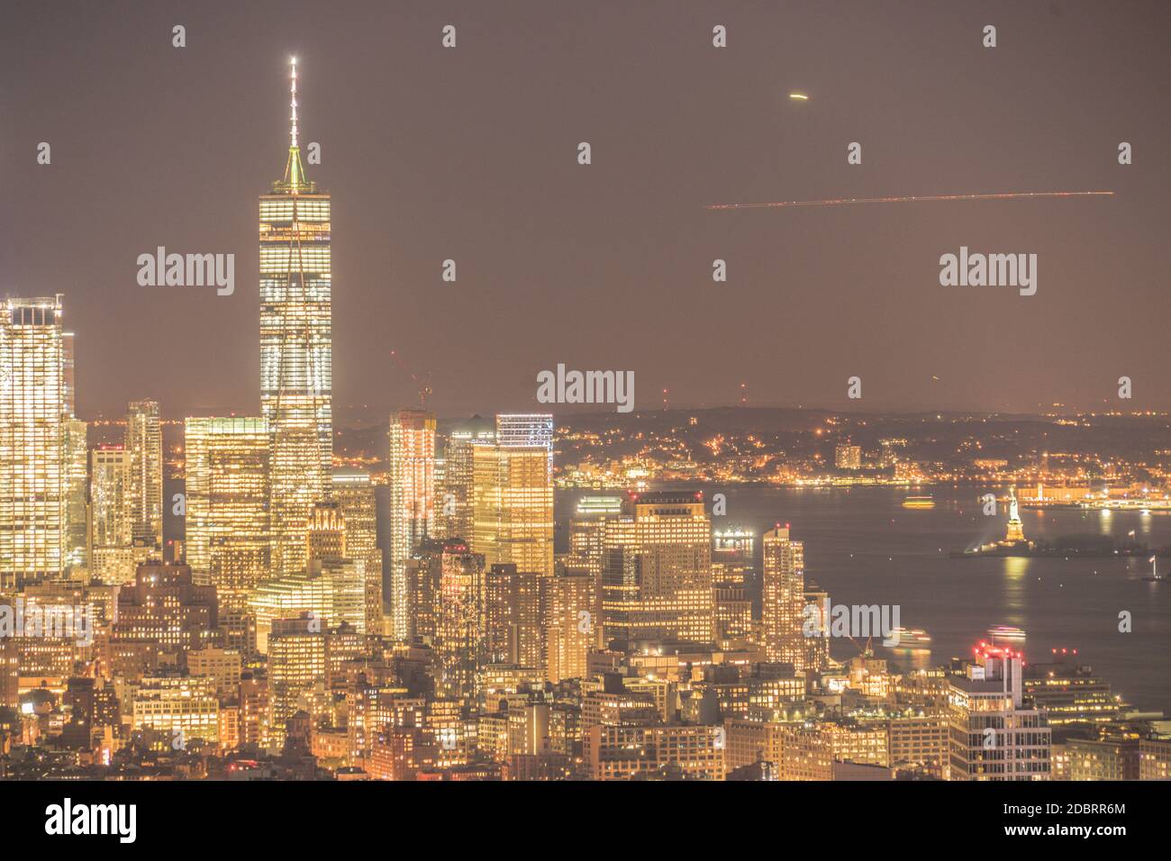 World Trade Center and the night view. Shooting Location: New York, Manhattan Stock Photo