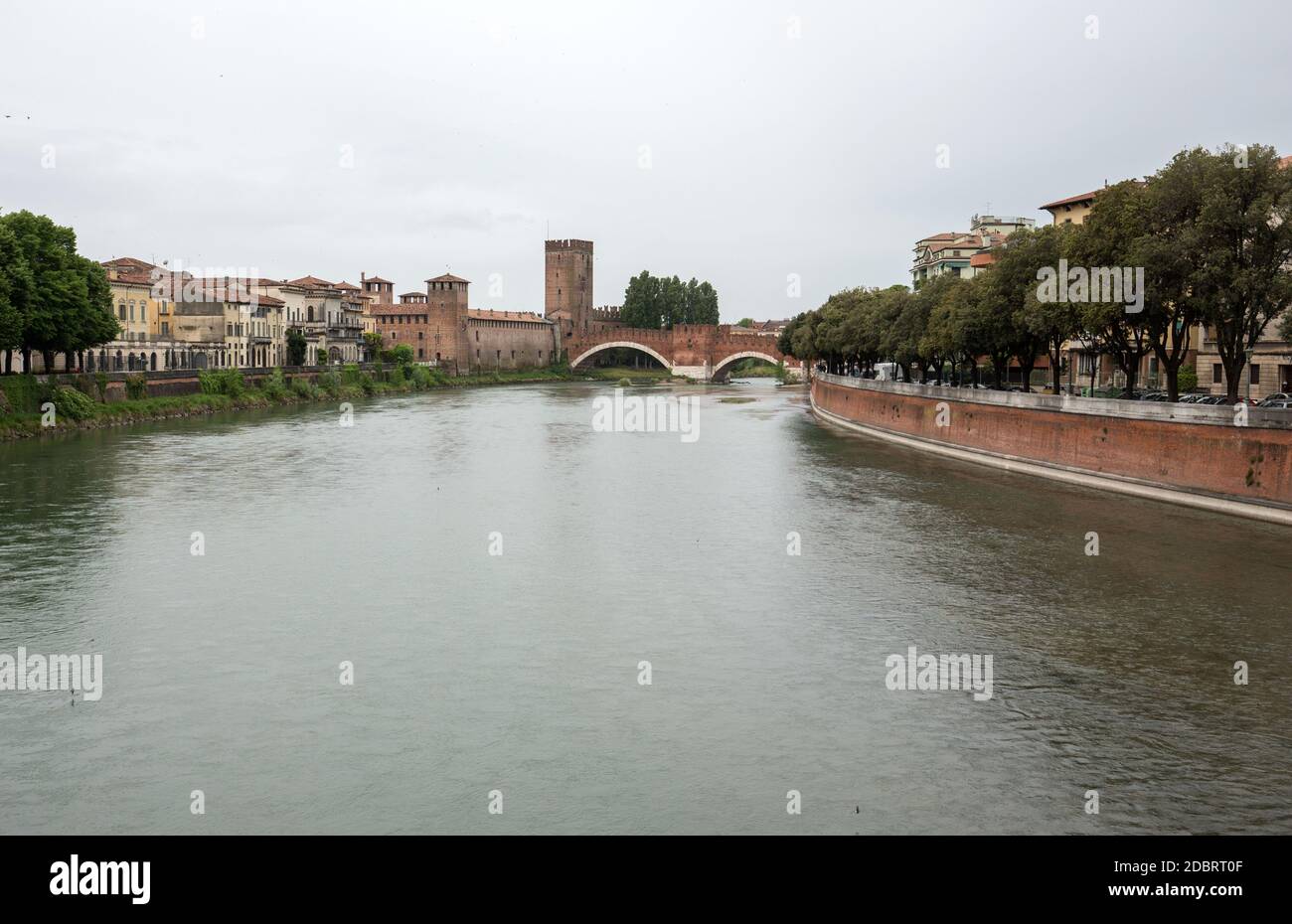 Adige River and Ponte Pietra in Verona . Italy Stock Photo - Alamy