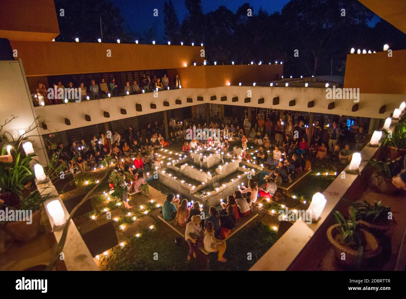 AUROVILLE, INDIA - December 31, 2017: Light Mandala Meditation for the ...