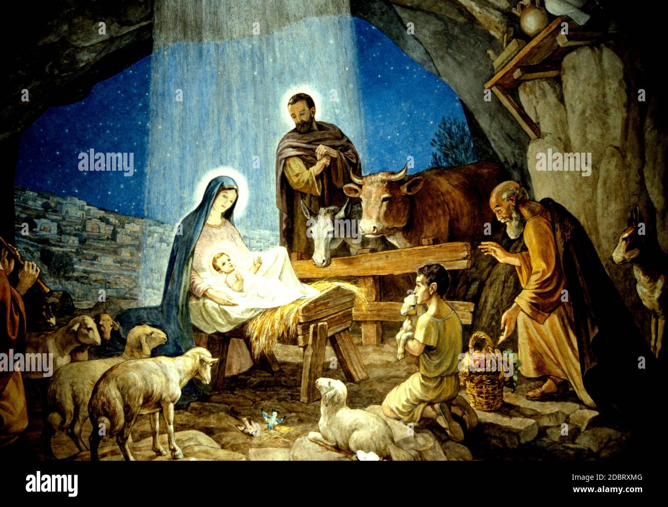 Nativity scene Franciscan chapel of the Catholic Church at Beit Sahour