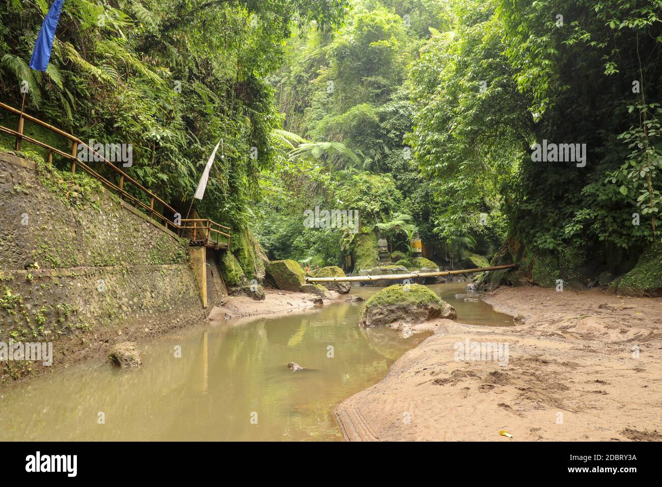 Bridge over river in the balinese jungle, Indonesia. Stock Photo
