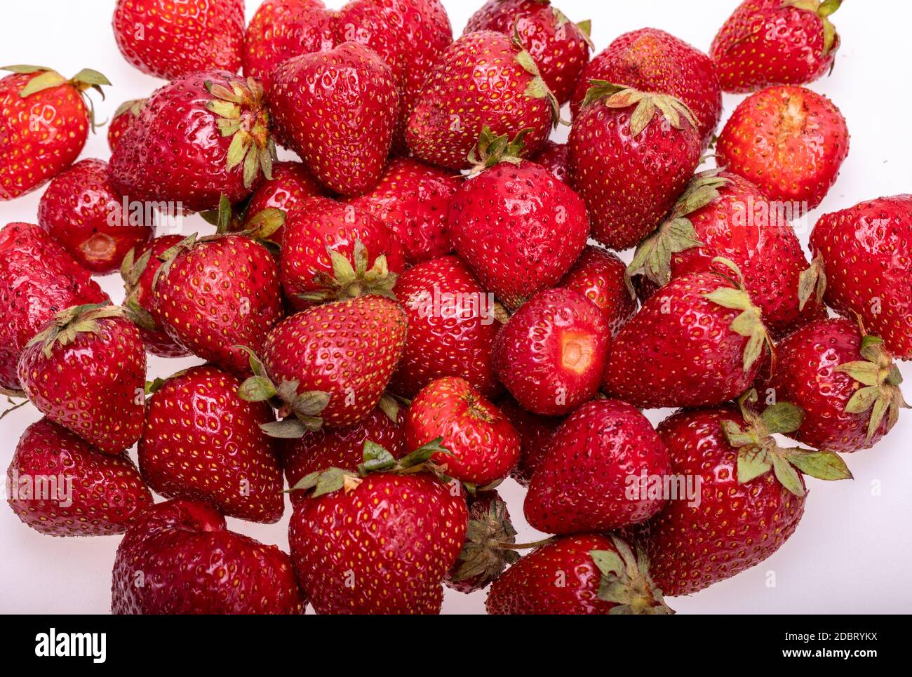 fresh ripe strawberries isolated on white background Stock Photo - Alamy