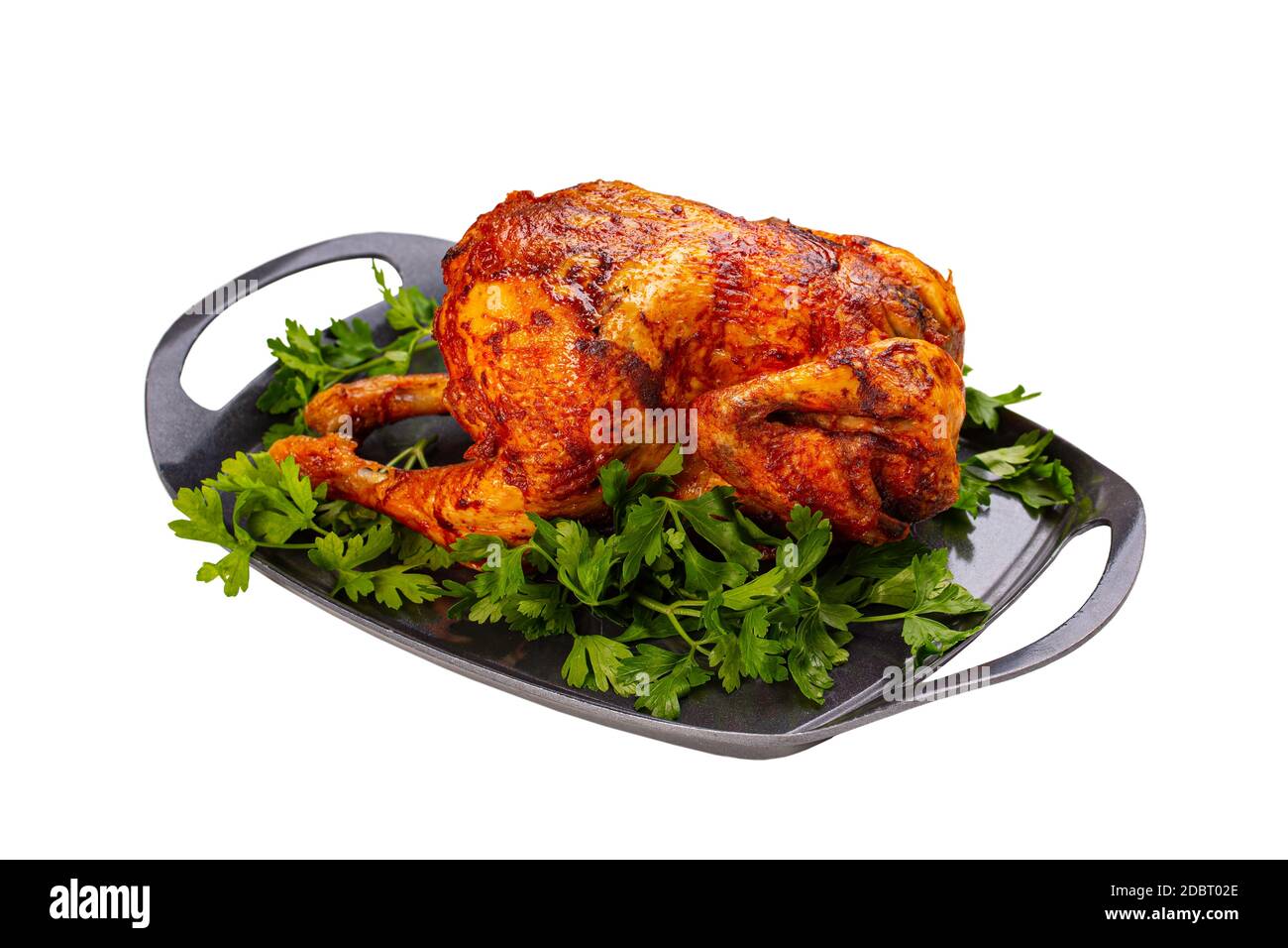 https://c8.alamy.com/comp/2DBT02E/grilled-fried-roast-chicken-on-iron-plate-white-background-2DBT02E.jpg