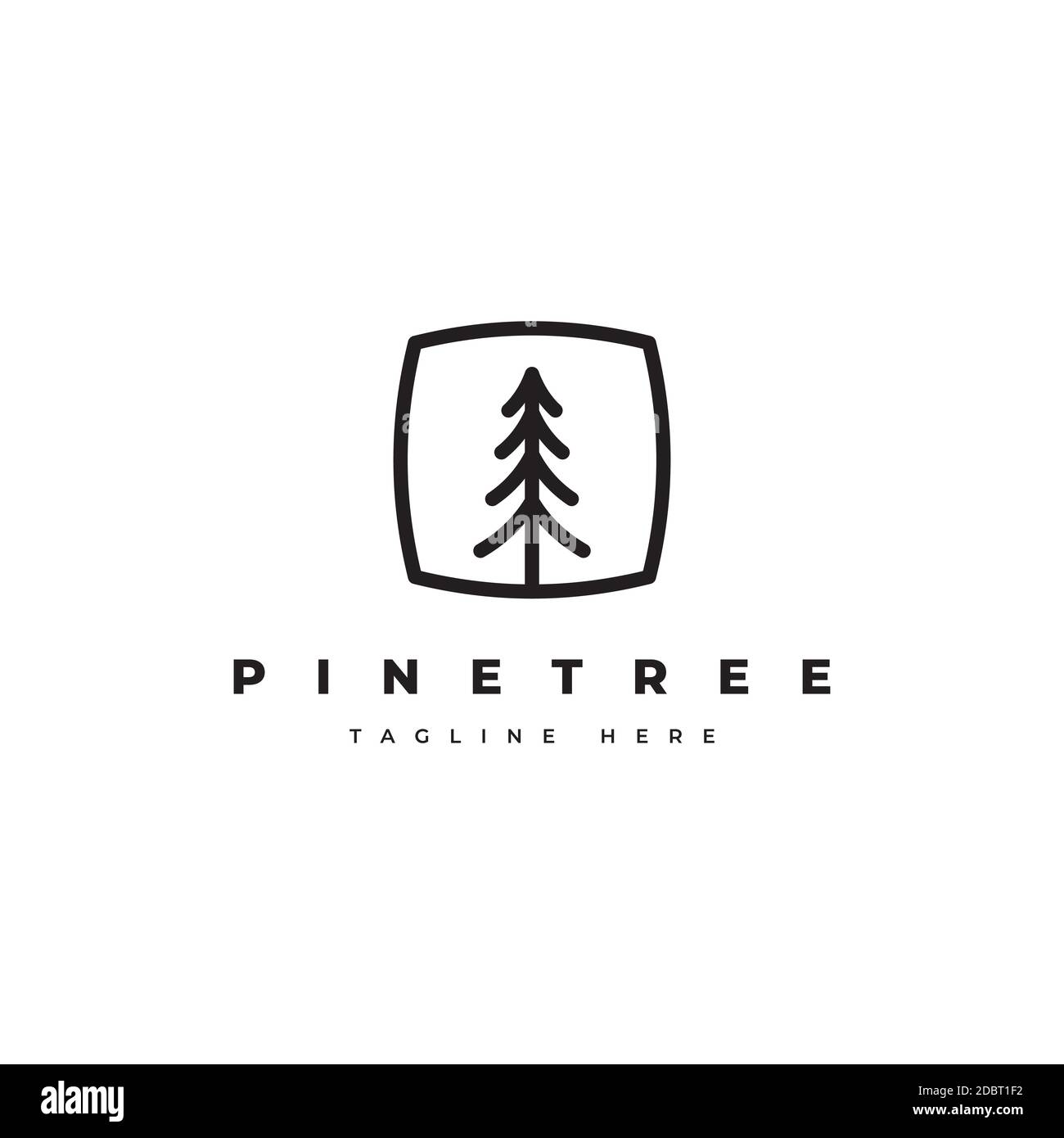 Pine tree logo design template.Abstract tree icon Stock Vector