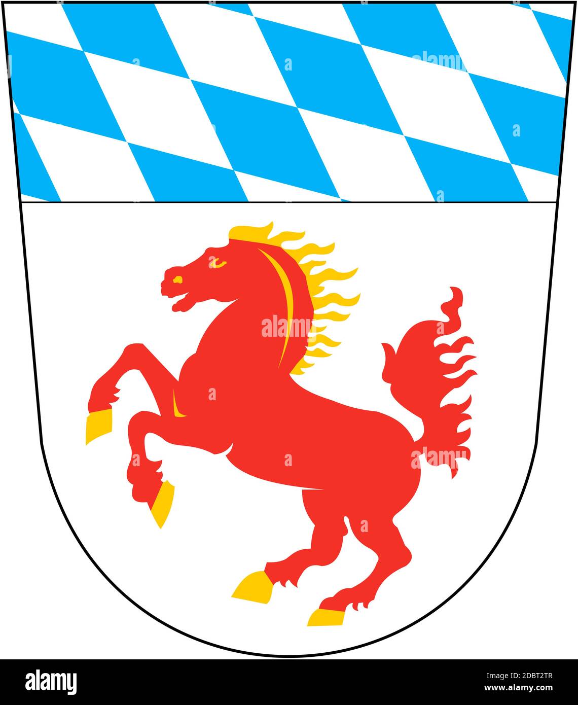 Coat of arms of the Erding district. Germany Stock Photo