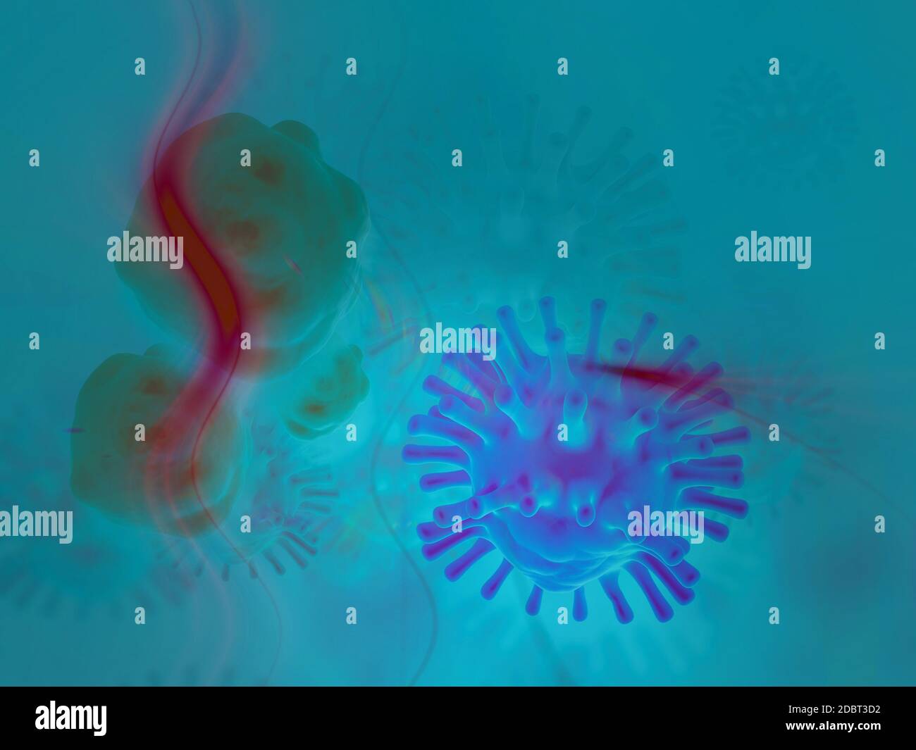 Virus and bacterium background - High Quality 3D Render Stock Photo - Alamy