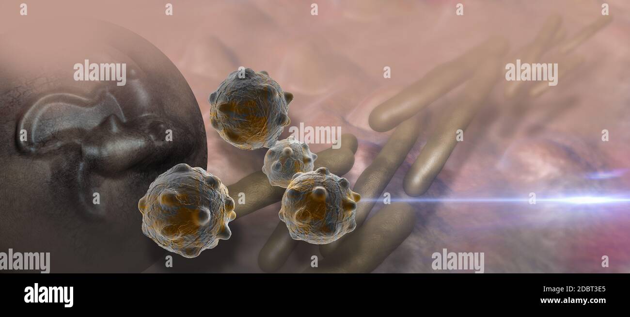 Virus and bacterium background - High Quality 3D Render Stock Photo - Alamy