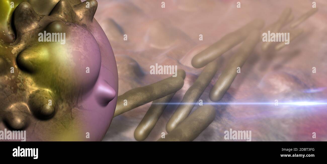 Virus and bacterium background - High Quality 3D Render Stock Photo - Alamy