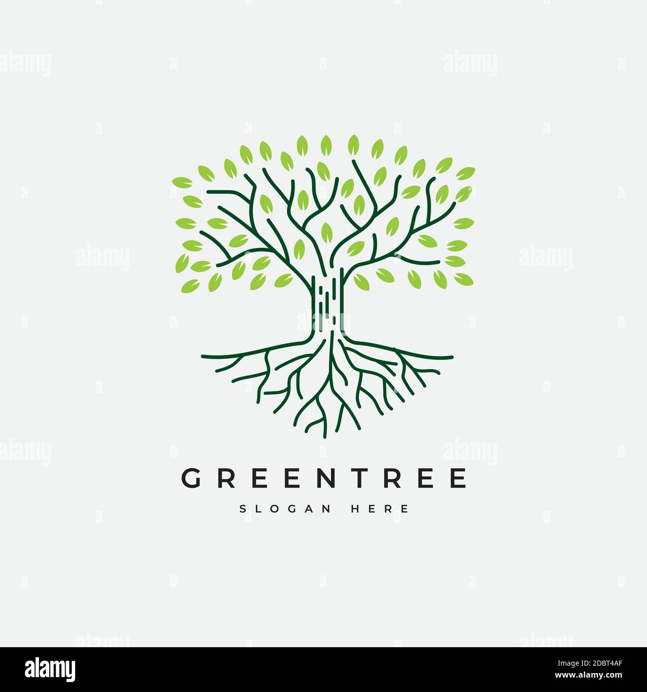Elegant tree logo design vector template.Autumn tree illustration Stock Vector