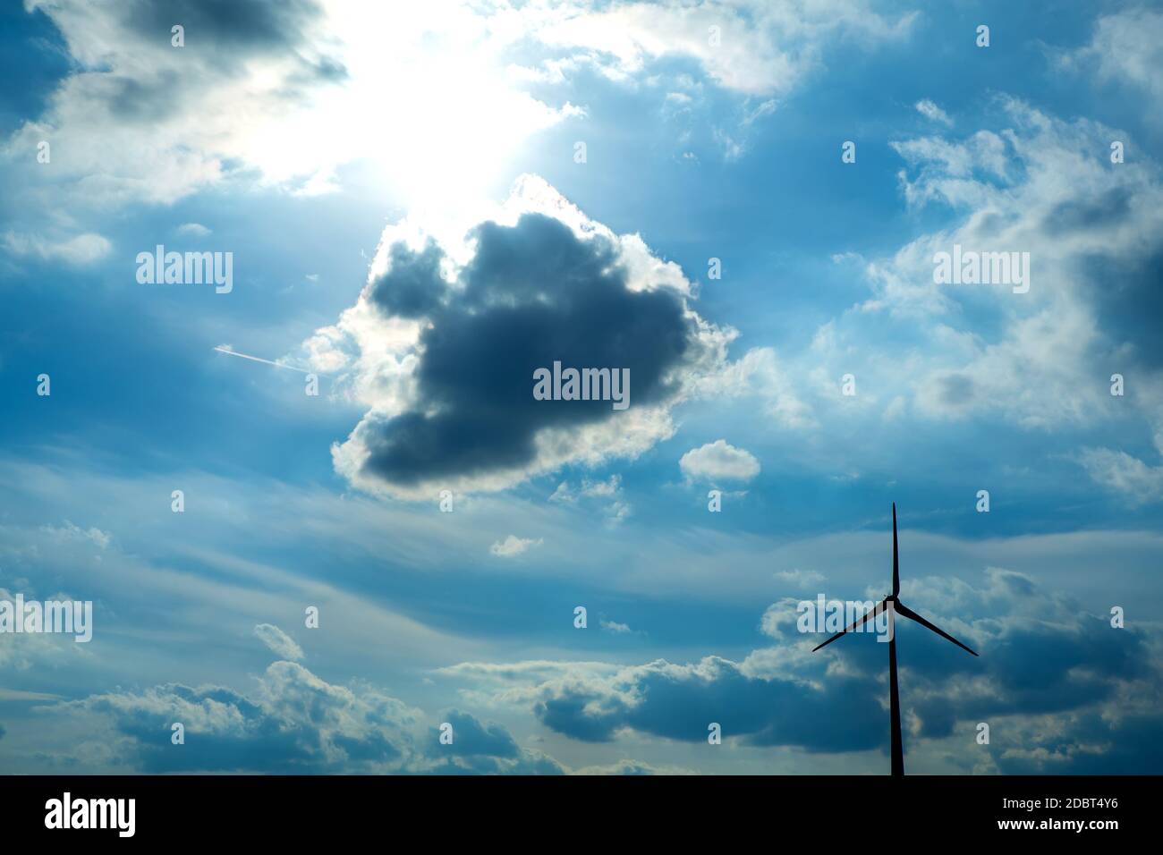 Wind turbine under a dramatic sky Stock Photo - Alamy