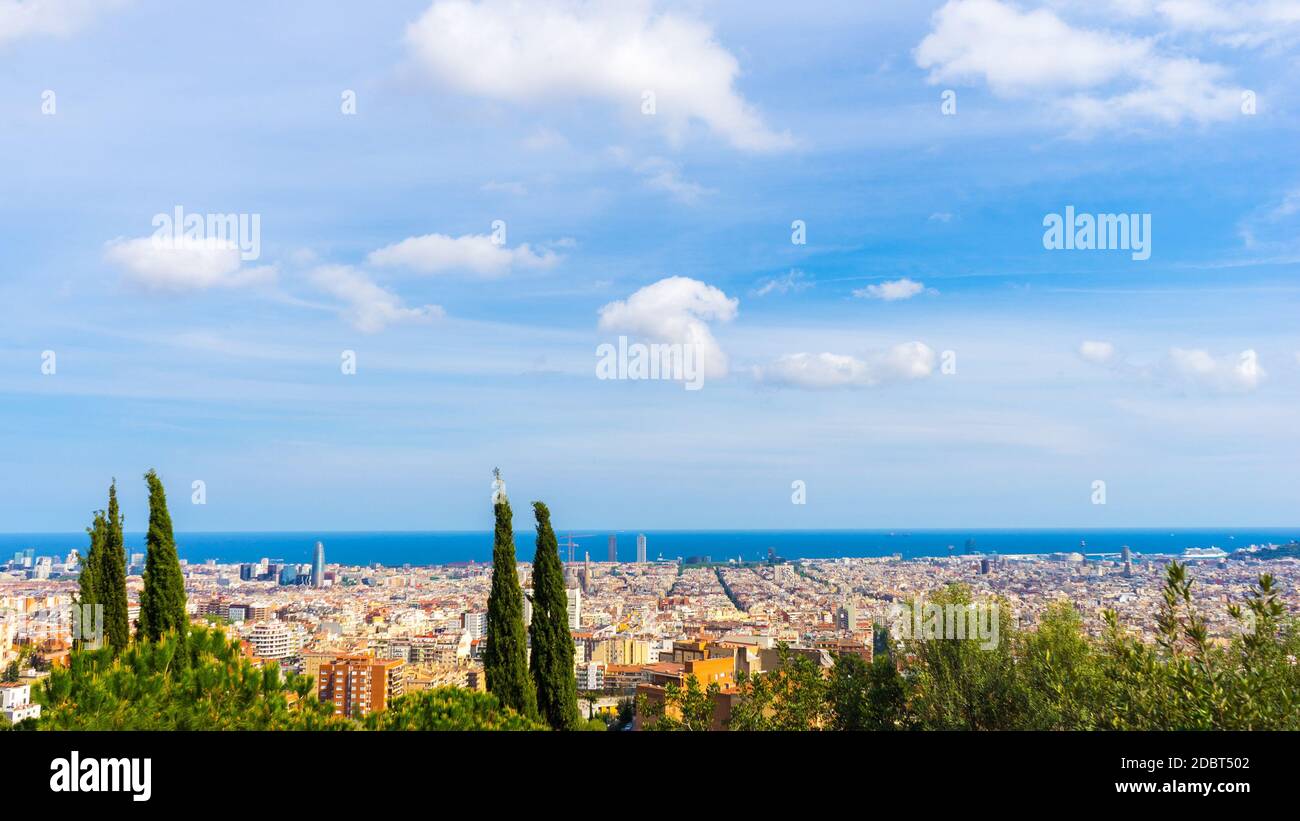 Overview barcelona city skyline travel cityscape day view hi-res stock ...